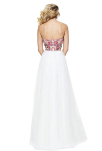 Sherri Hill - Embroidered Strapless Prom Dress