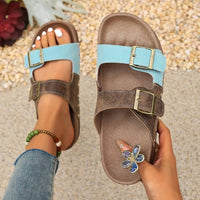 Little Daisy Closet - Women's Western Suede Rivet Slip-on Sandals