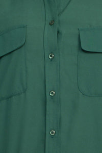 Magaschoni - Collar Neck Long Sleeves Front Button Detail Top