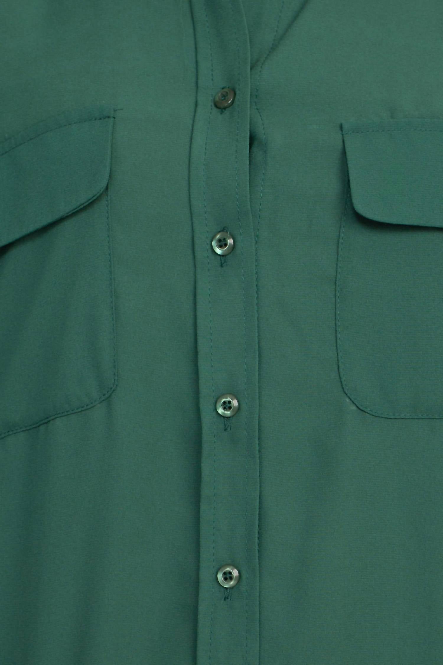 Magaschoni - Collar Neck Long Sleeves Front Button Detail Top