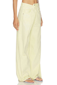 AGOLDE Vana Fold Jean in lemon zest - women's jeans - view 4