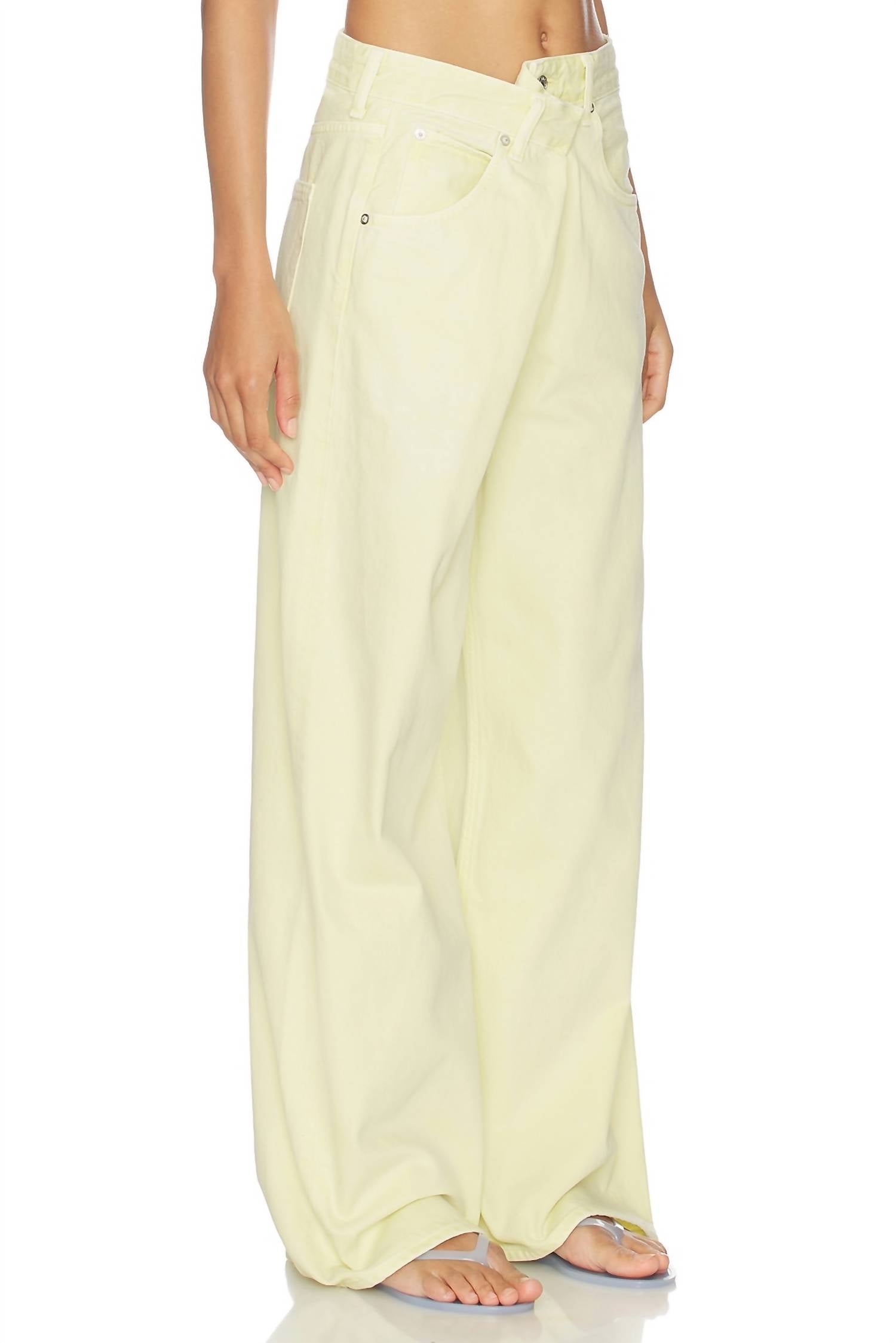 AGOLDE Vana Fold Jean in lemon zest - women's jeans - view 4