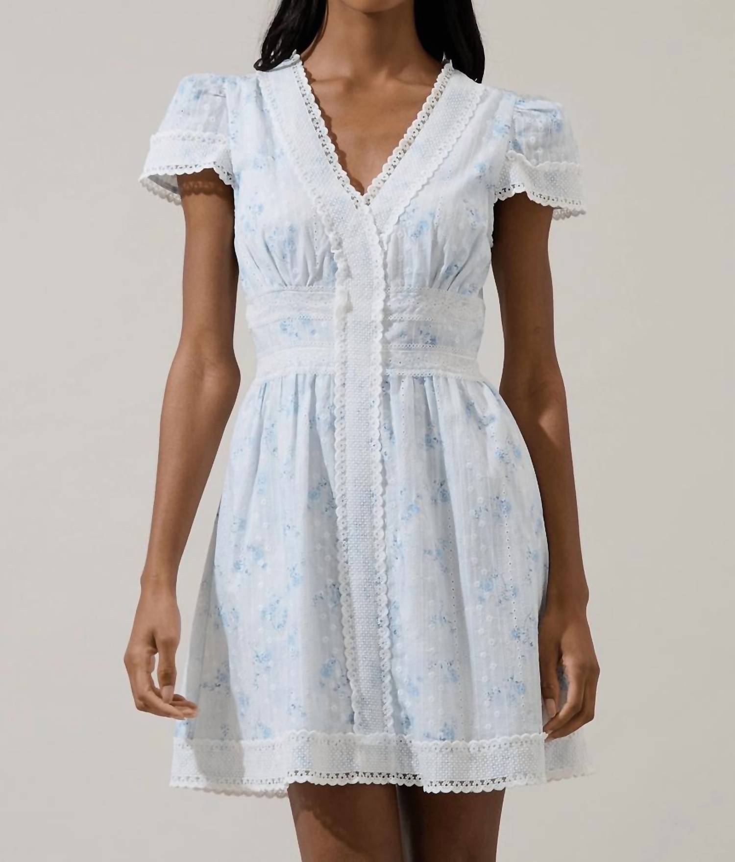 SUGARLIPS Arabella Floral Lace Mini Dress in white - women's dress