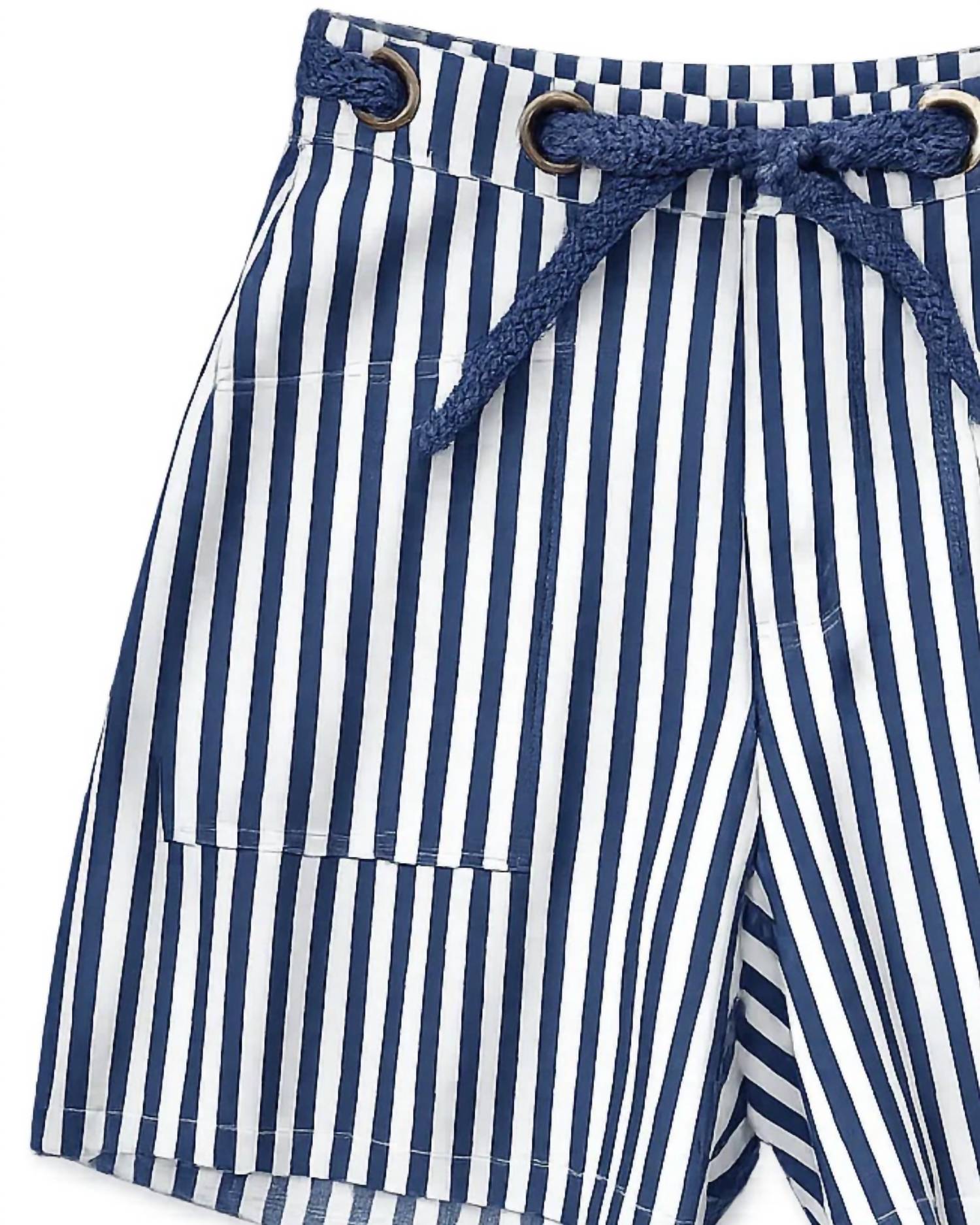Urban Daizy - Women's Janet Striped High Rise Denim Shorts