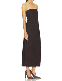 SRG Kim Suede Dress in chocolate - women's dress - detail view