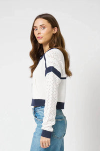 Central Park West - Brooklyn Collarless Sweater Bomber Jacket