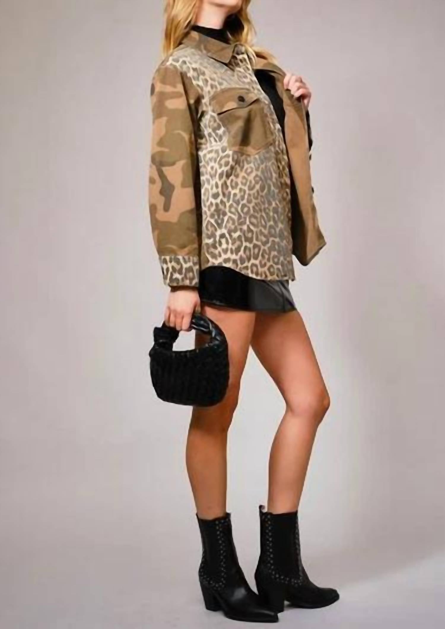 Blue B - Mix Media Snap Jacket