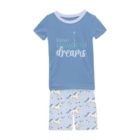 Kickee - Kids' Graphic Tee Short Sleeve Pajama Set with Shorts