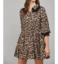 Fate by LFD Lace Trimmed Animal Print Dress in beige - women's dress