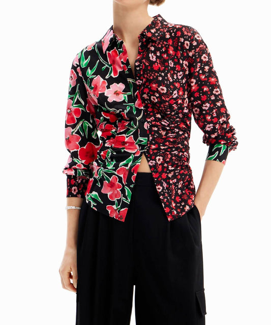 Desigual - Floral Gathered Button Down Shirt