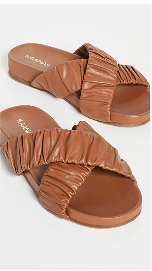 Saona Scrunchie Cross-over Pool Slide-Coffee