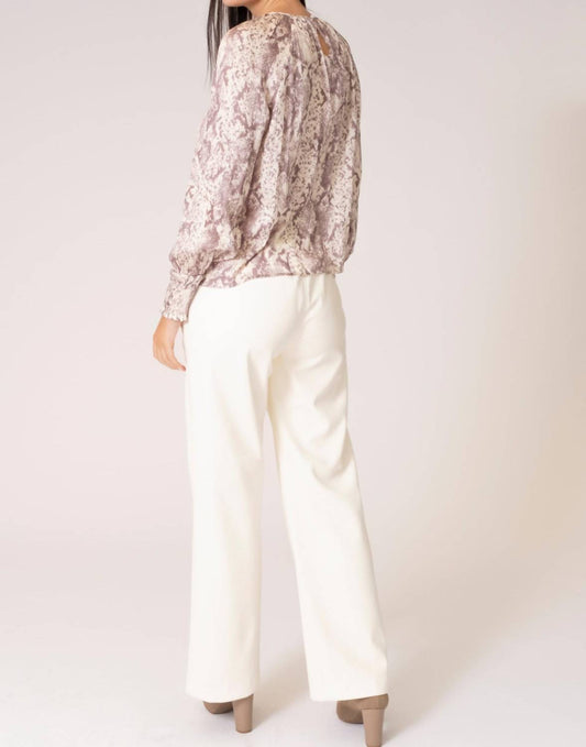 Area Stars - Snake Print Long Sleeve Blouse