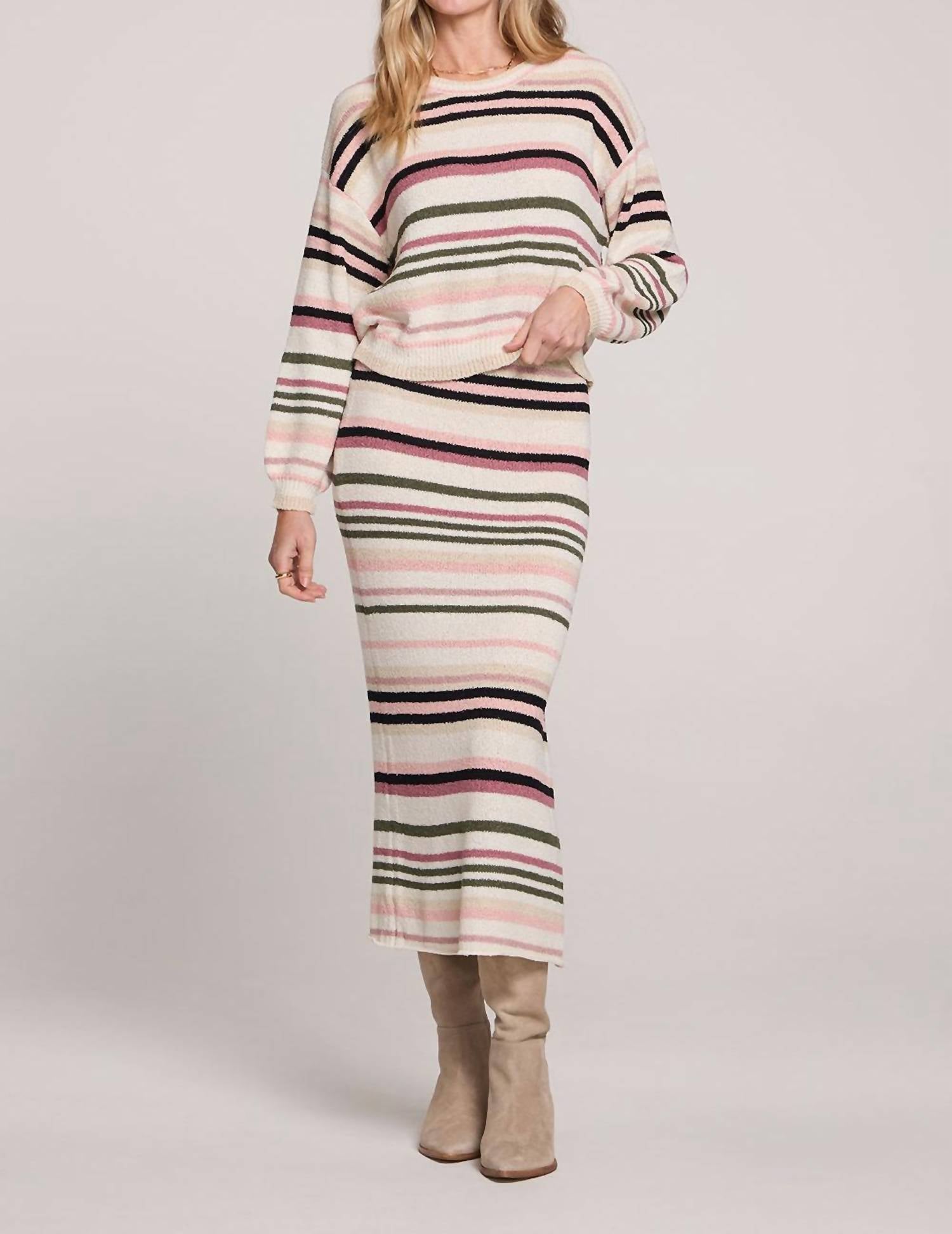 saltwater LUXE Suzi midi skirt in multi color - women's skirt