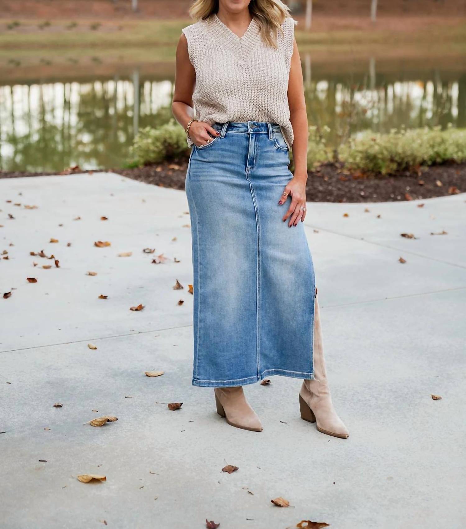 Hidden - Peyton Midi Skirt