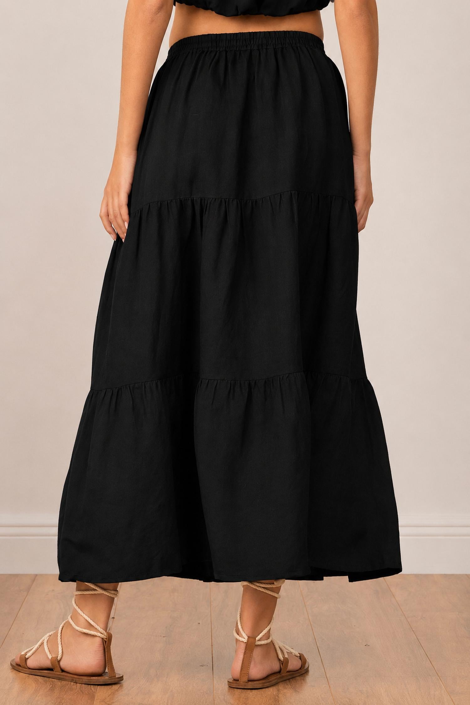 Elan - Tiered Midi Skirt