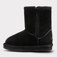 Lamo Girls Kora Toddler Zip-up Suede Boot in black - kids' boots - alternate view