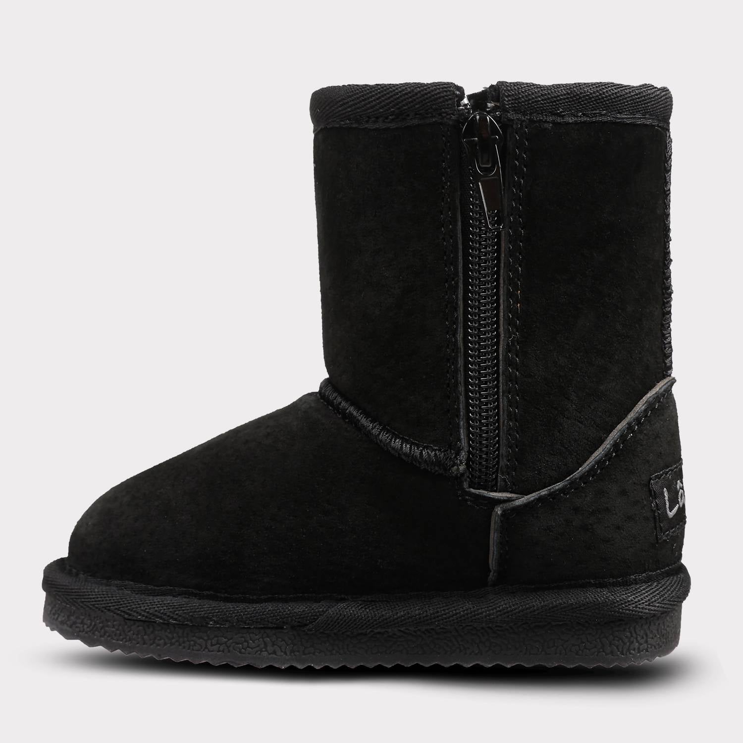 Lamo Girls Kora Toddler Zip-up Suede Boot in black - kids' boots - alternate view