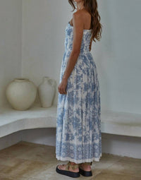 By Together - Floral Smocked Strapless Dress