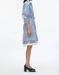 3.1 Phillip Lim - Striped Cascade-sleeves Shirt Dress