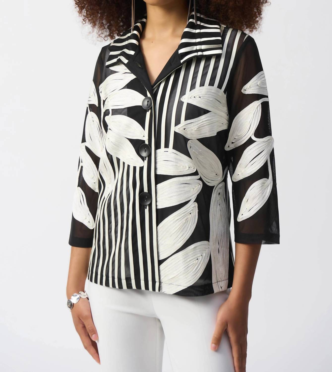 Joseph Ribkoff - Mesh & Satin Soutache Jacket