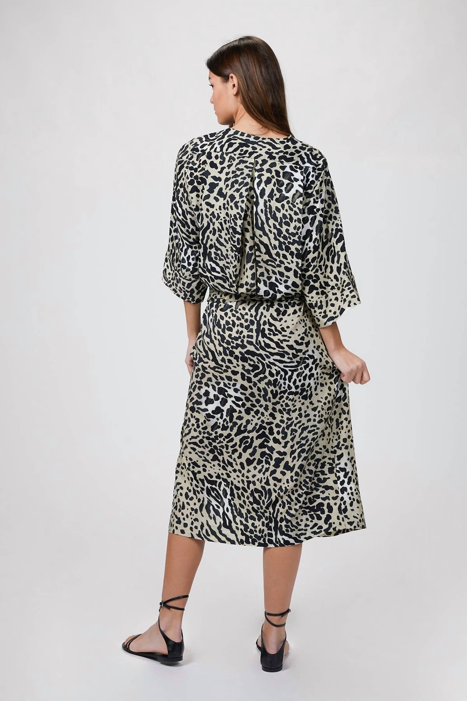 DROP WAIST KIMONO DRESS