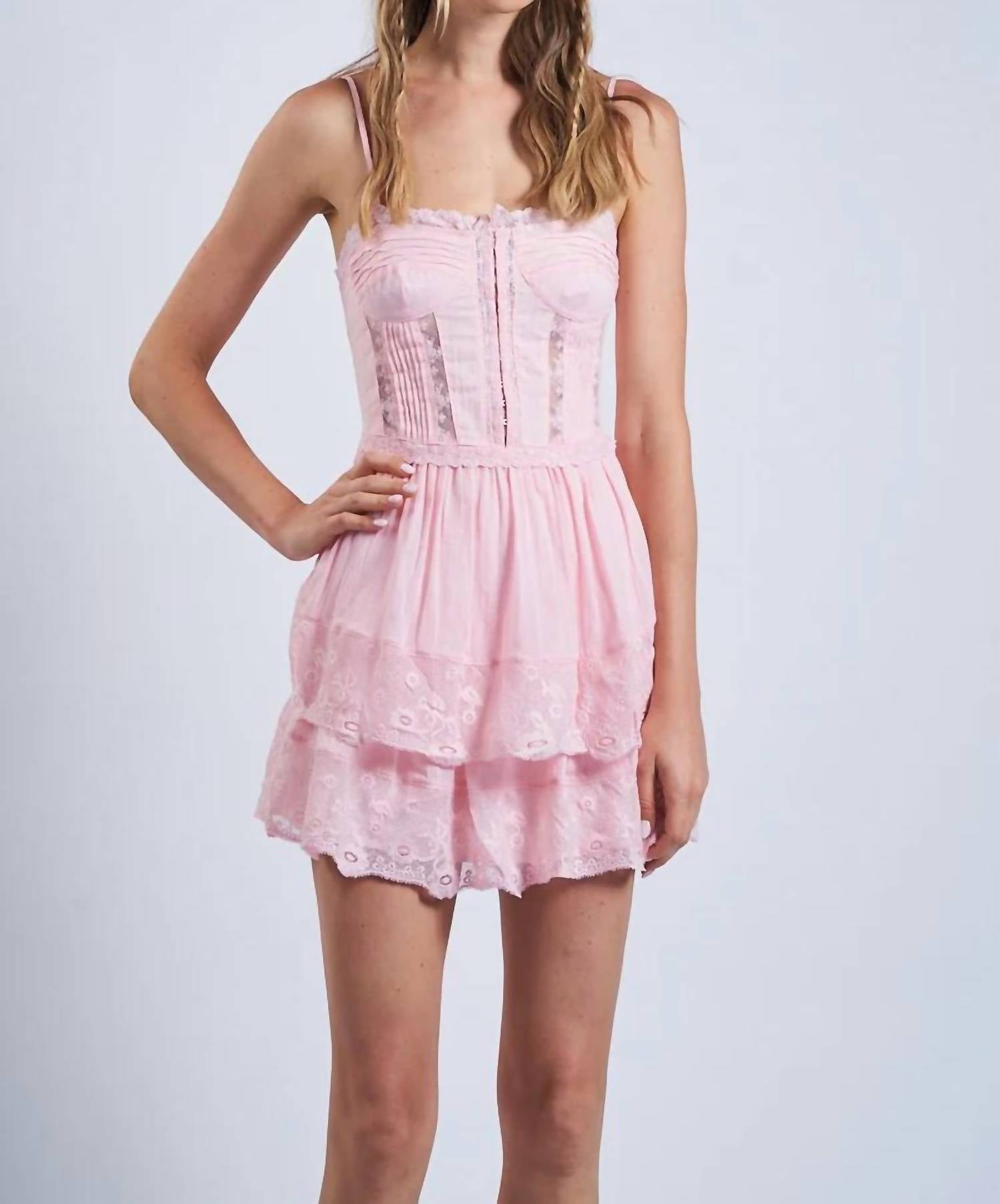 Sky To Moon - Corset Seam Flutter Dress