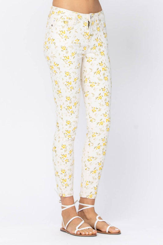 Judy Blue - Floral Print Skinny Jeans