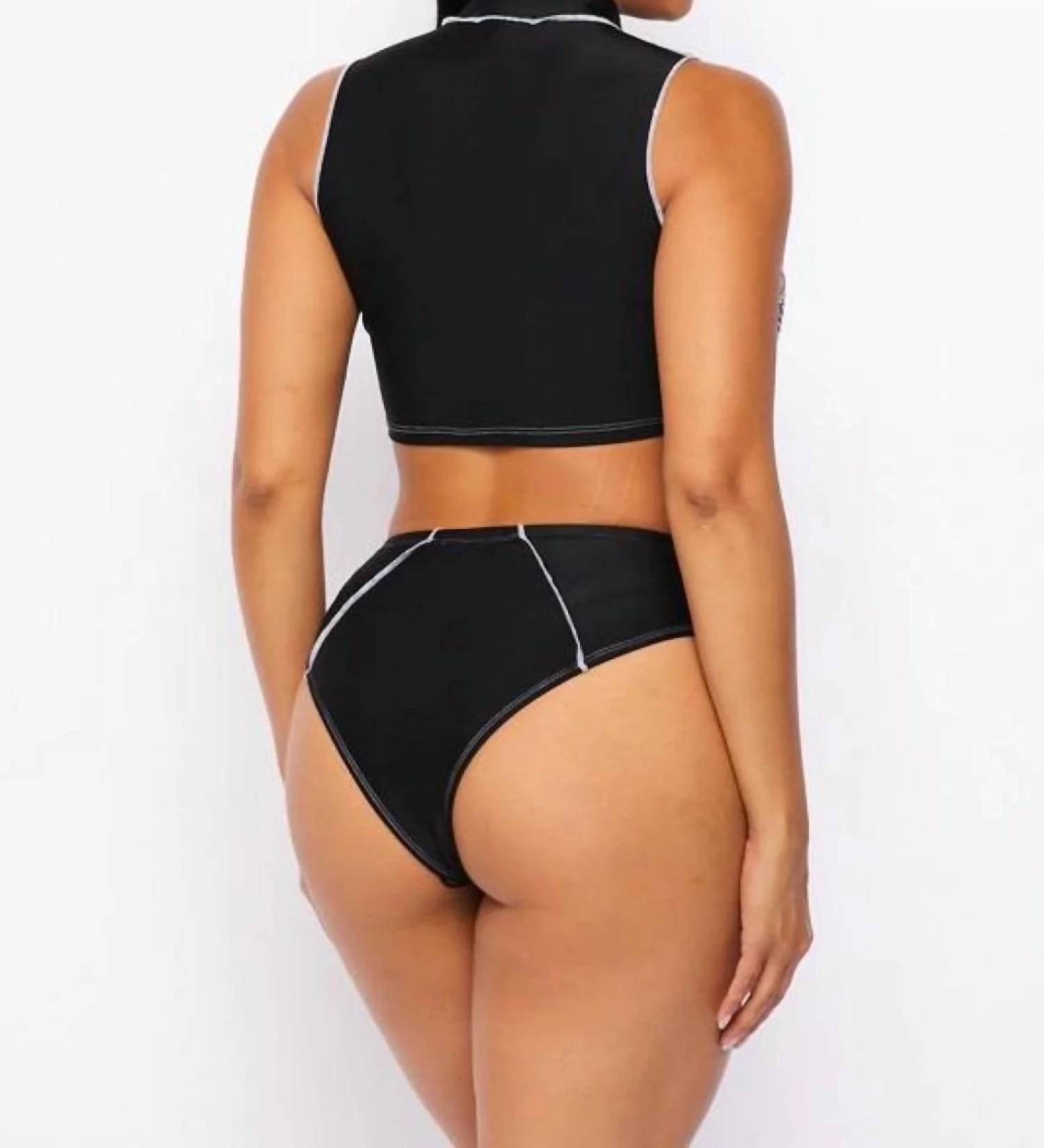 Hot & Delicious - Fair Game Crop Rhinestone Swim Set