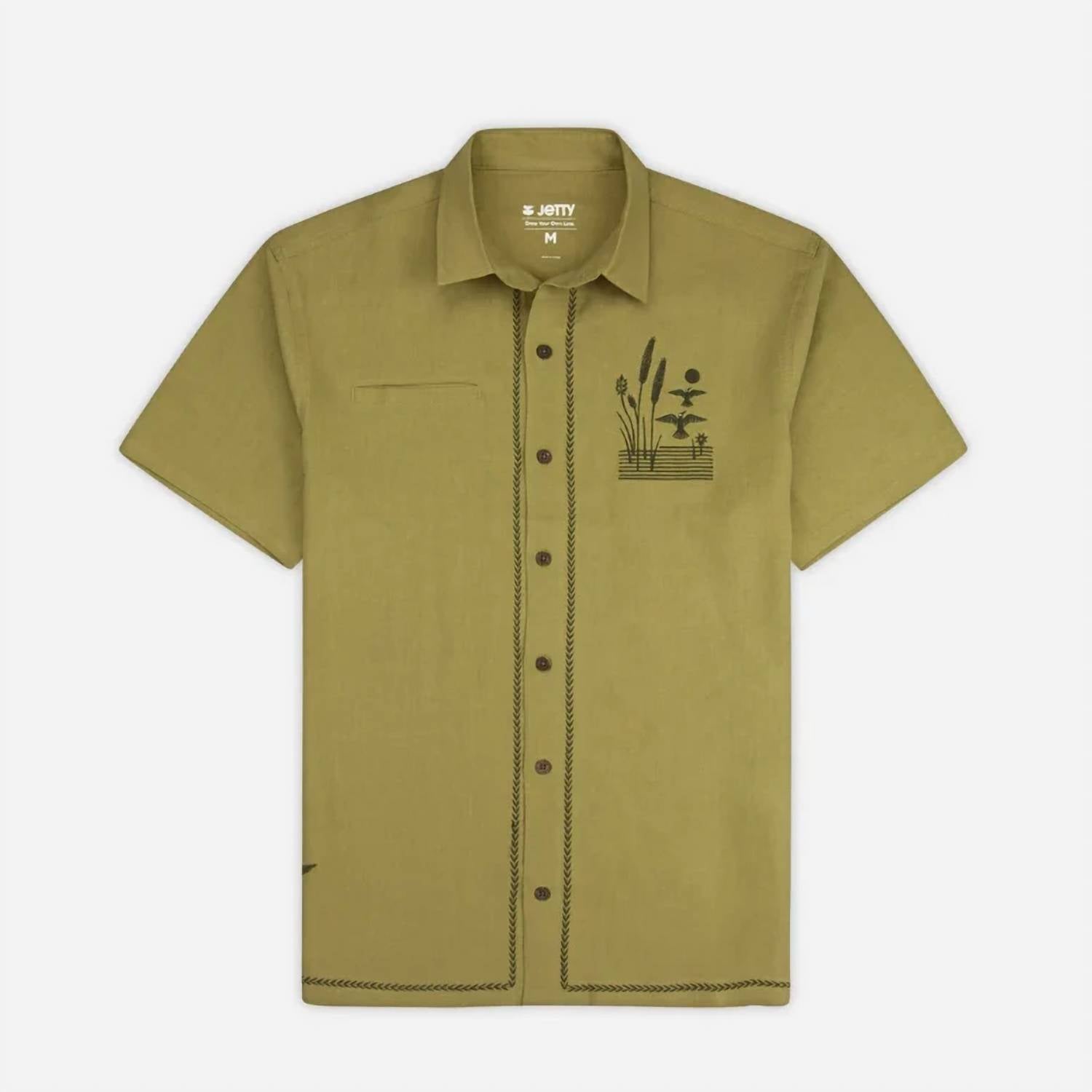 Jetty - Men's Marshall Embroidered Linen Shirt