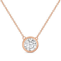 Diana M Jewels - 2.00 Ct Lab-grown Round-shaped Diamond Bezel Pendant Necklace
