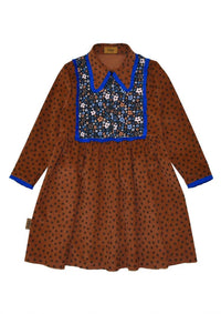 Hebe Clothing - Girl's Flower Print Dress With Blue Flower Details