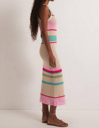Z Supply - Women's Ibiza Stripe Crochet Sweater Midi Dress
