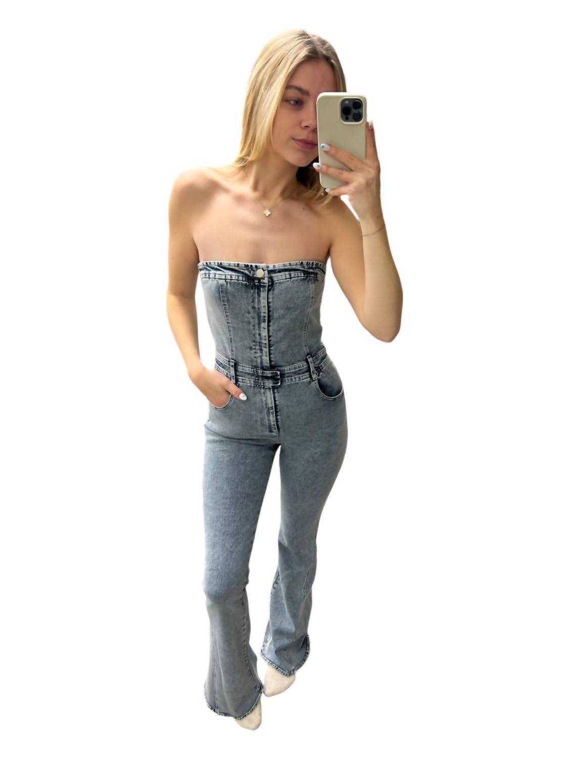 Blue Blush - DEBBIE TUBE JUMPSUIT