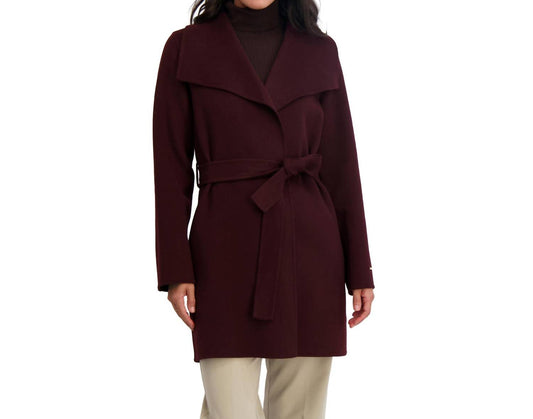 Tahari - Women's Double Face Wool-blend Belted Coat