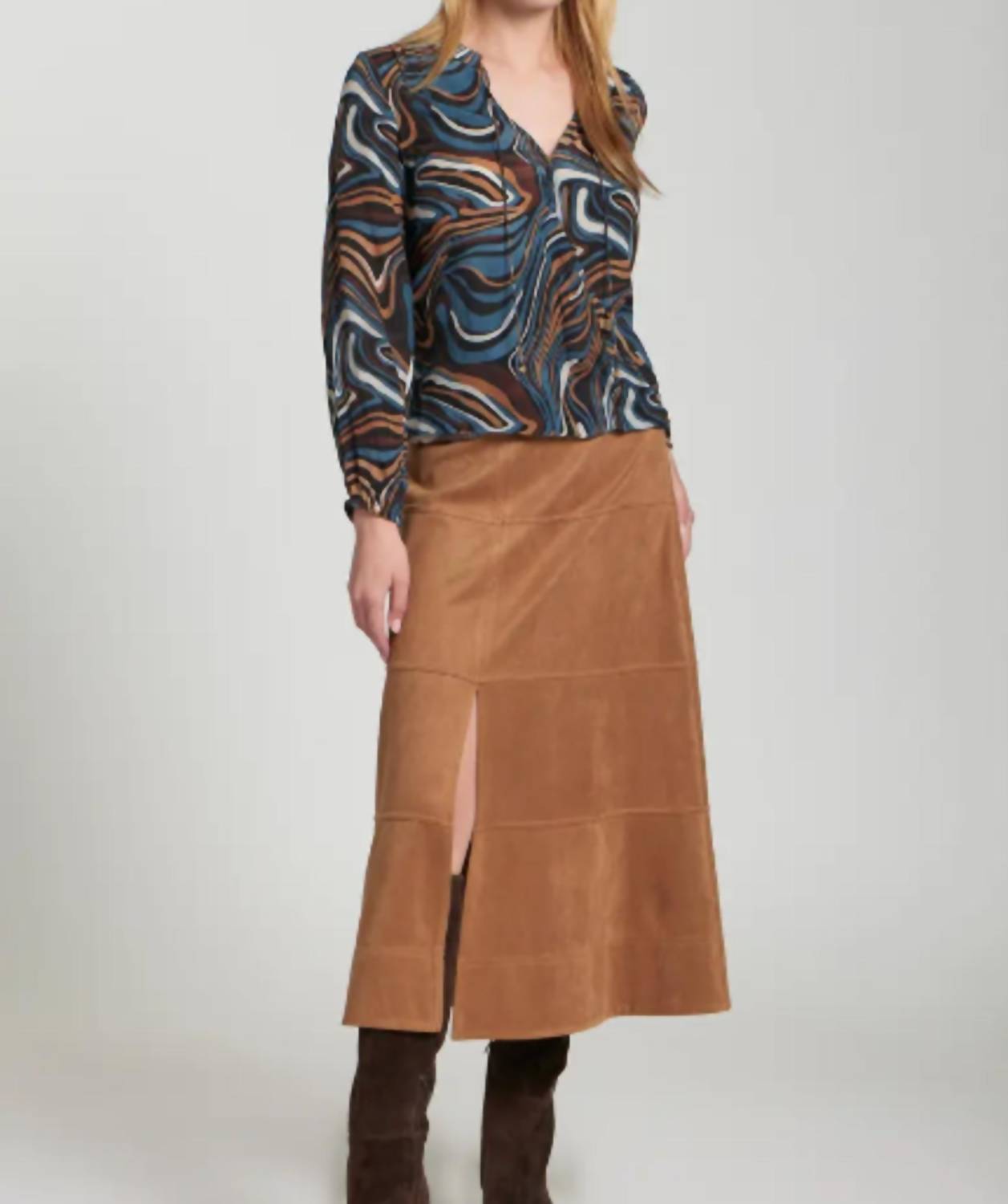 Apny - V-neck Drawstring Top