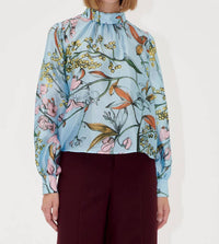 Stine Goya - Flat Textured Gathered Long Sleeve Top