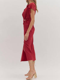 entro Scarlett Nights Midi Dress in red - women's dress - detail view
