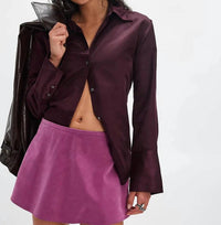 Free People - Paradise Found Suede Skort