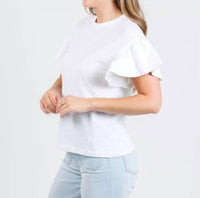 Nation Ltd - Camille Ruffle Sleeve Top