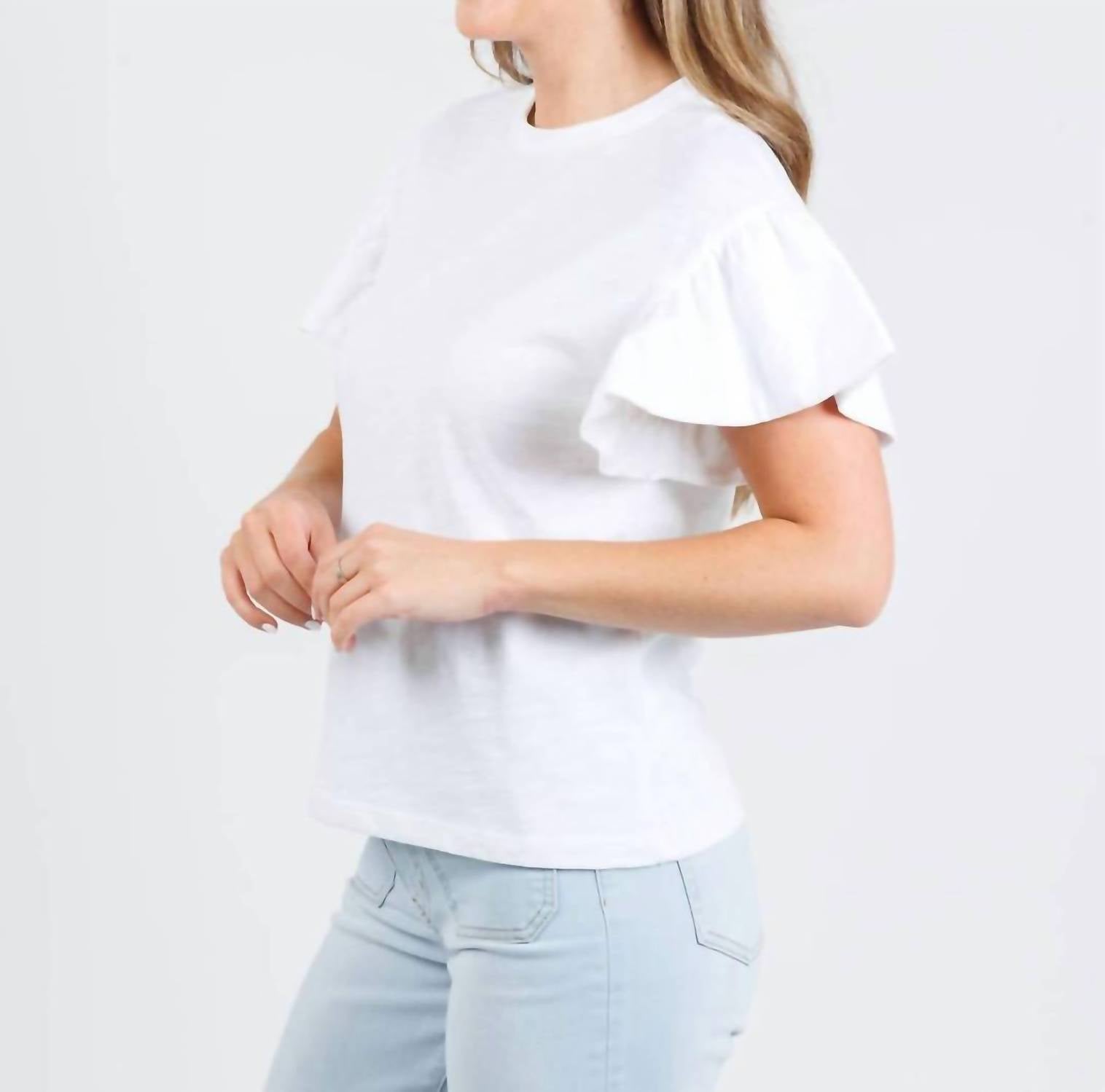 Nation Ltd - Camille Ruffle Sleeve Top