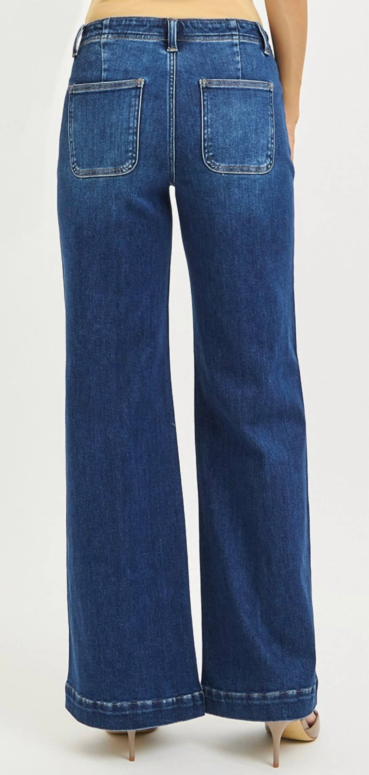 Risen - Mid Rise Wide Leg Jeans