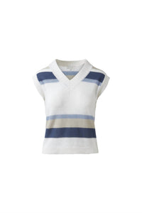 Kinross - Women's Stripe Sleeveless Vee Top