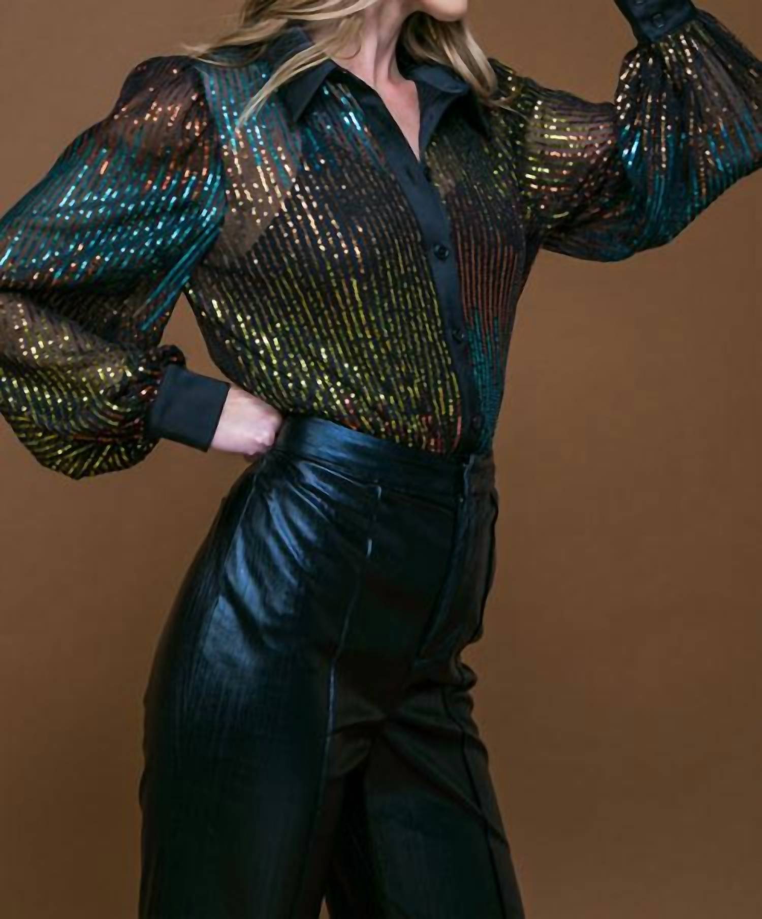 Flying Tomato - Cause A Commotion Sequin Blouse