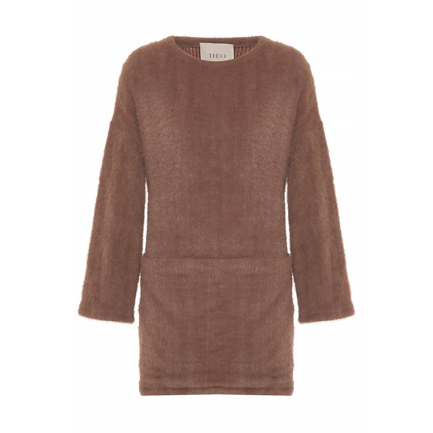 Theo The Label - Carme Plush Lace Sweatshirt Dress