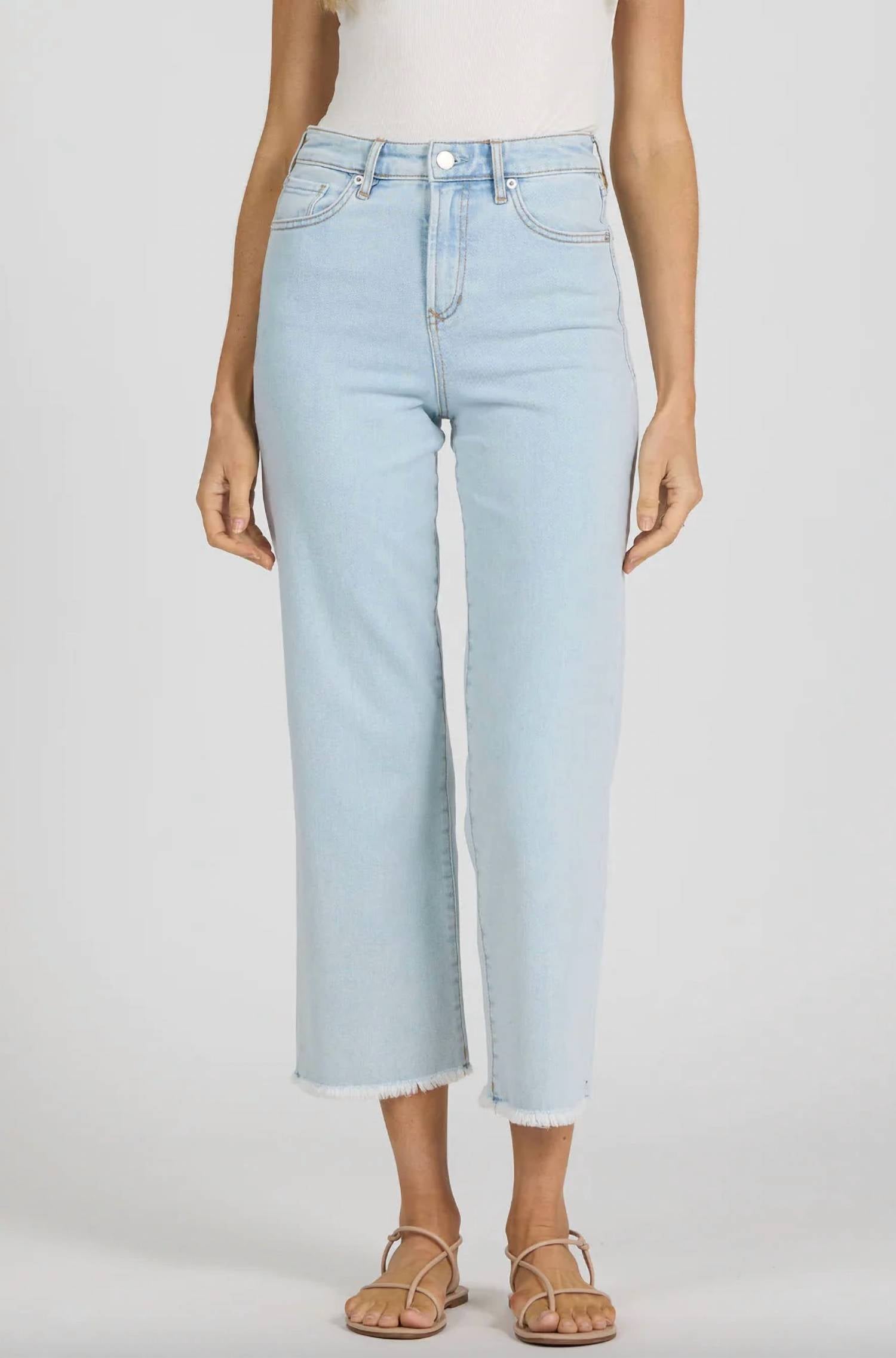 Dear John Denim - Holly High Rise Raw Hem Cropped Jeans