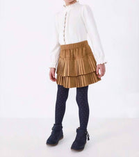 Mayoral - Girls Pleated Suede Skirt