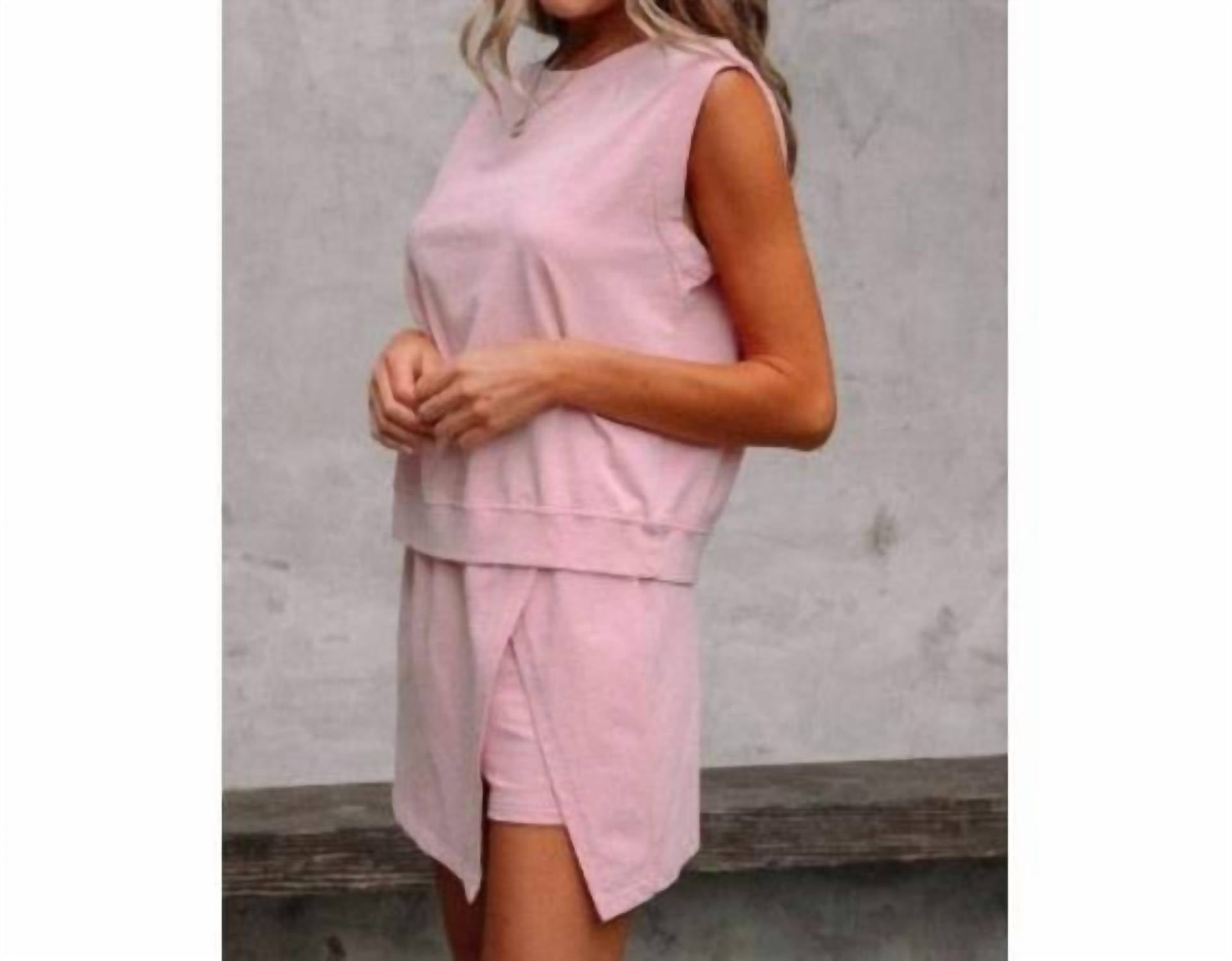 Aapparella - Mineral Wash Cotton Tank And Skort Set