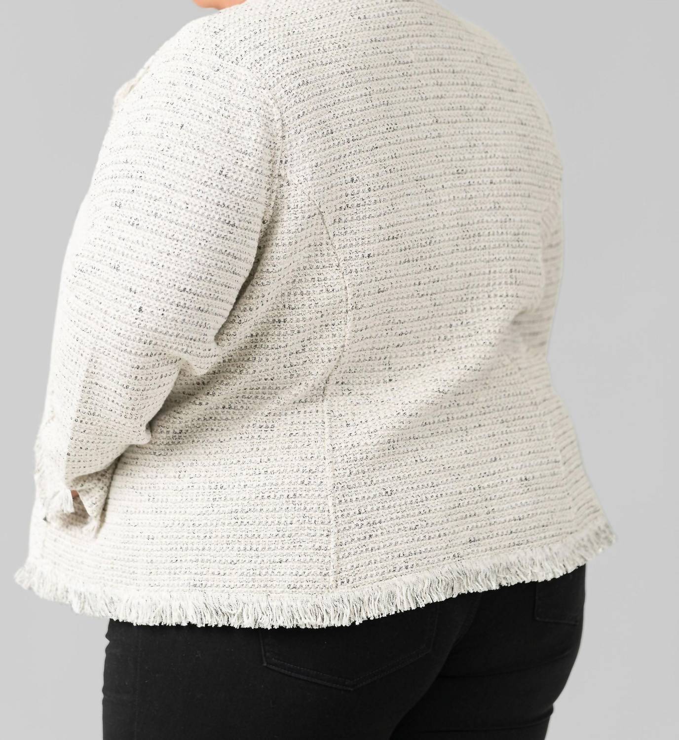 Nic + Zoe - Collared Fringe Jacket - Plus Size