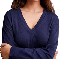 Tribal - Long Sleeve V-neck Sweater With Cables