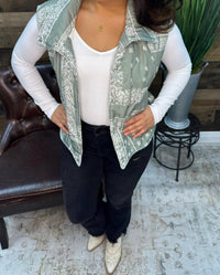 Umgee - Bandana Print Quilted Vest Top